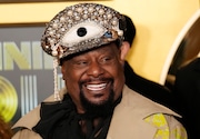 Musician George Clinton poses at the premiere of the film "Spinning Gold," Wednesday, March 29, 2023, at the Directors Guild of America in Los Angeles. (AP Photo/Chris Pizzello)