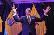 Former state Assemblyman Jack Ciattarelli celebrates his victory in Tuesday's Republican gubernatorial primary at Bell Works in Holmdel.