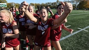 Addison Halpern (8) Rutgers Prep celebrates the win during the Somerset County girls soccer tournament finals Rutgers Prep vs. Pingry game in Bridgewater, NJ on Saturday October 1, 2024. Rutgers Prep won.