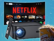 Amazon an exclusive deal for Prime members on this HAPPRUN outdoor movie projector that'll save you 54% off.