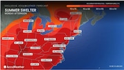 Sweltering hot conditions are expected in New Jersey and all of the eastern U.S. on Monday, according to AccuWeather.com.