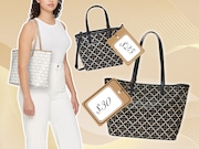You don’t need to spend a fortune to look like you just stepped out of a very curated “what’s in my bag” TikTok. Shop A New Day's Coated Canvas Tote (that looks just like the Goyard Saint Louis tote) at Target for $25-$30.