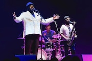 Gregory Porter performs hits on stage.