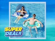 Upgrade your pool float game with this two-pack deal from CALOBANA, complete with cup holders and sun shades.
